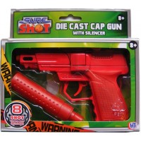 Sure Shot Red Die Cast Metal 8 Shot Cap Gun with Plastic Silencer